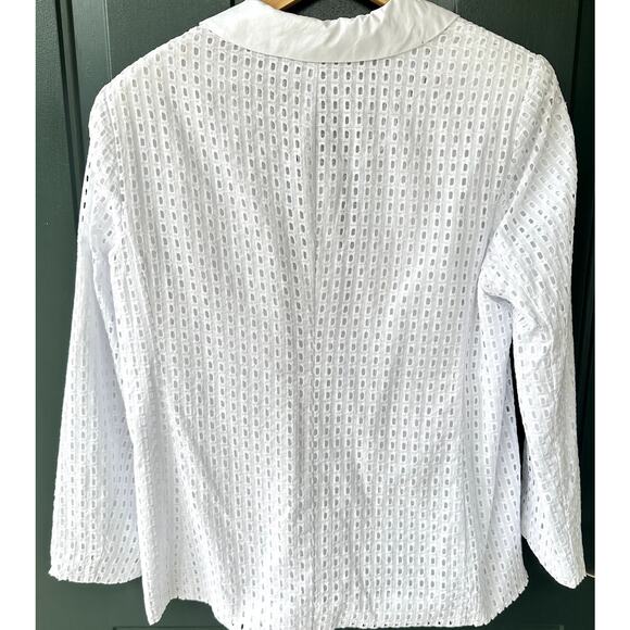 Susan Graver Sz MPure Cotton Lace Single Button Blazer Fully Lined Summer Office - Picture 5 of 7